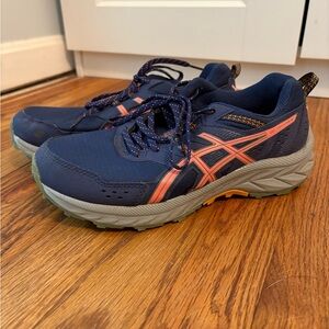 Asics Navy and Coral Sneakers